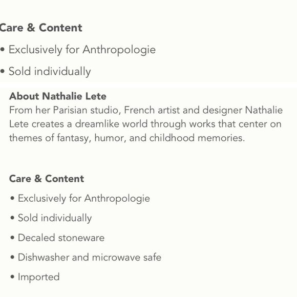 Anthropologie Nathalie Lete Dessert Plate Six Geese a Laying NEW - Picture 5 of 7